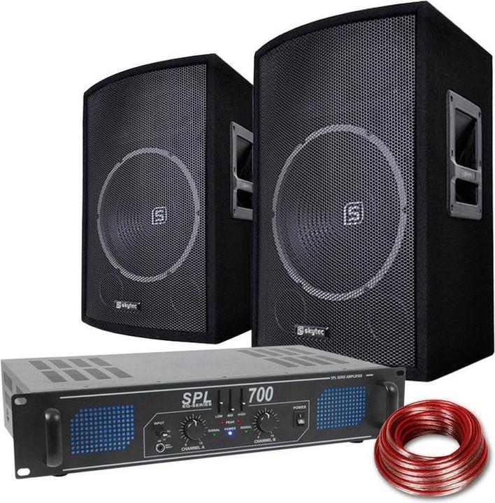 Skytec DJ speaker and amplifier combination 700W (Active)