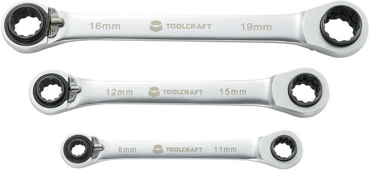 Produktbild Toolcraft Doppel-Ratschenringschlüssel-S (19 mm, 16 mm, 11 mm, 12 mm, 8 mm, 15 mm)