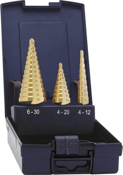 Exact Jeu de forets étagés HSS 3 pièces 4 (6 - 30, 4 - 12, 4 - 20)