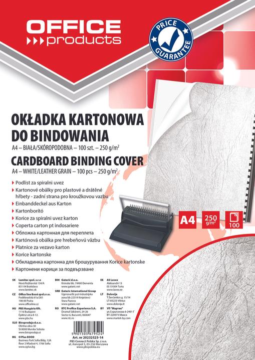 Produktbild Office Products Büroartikel OKŁADKI BINDOWANIA, KARTON, A4, 250GSM, SKÓROPODOBNE, 100SZT.