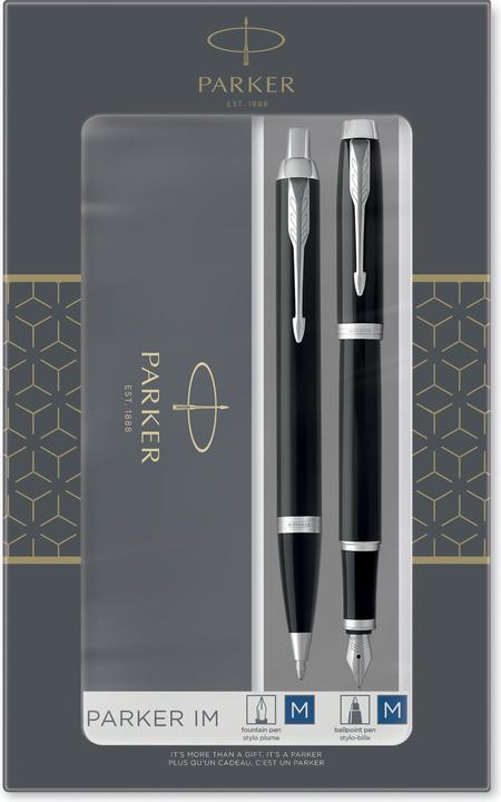 Parker Füllfederhalter DuoSet IM C.C. Schwarz (Silber, Black, 2 x)