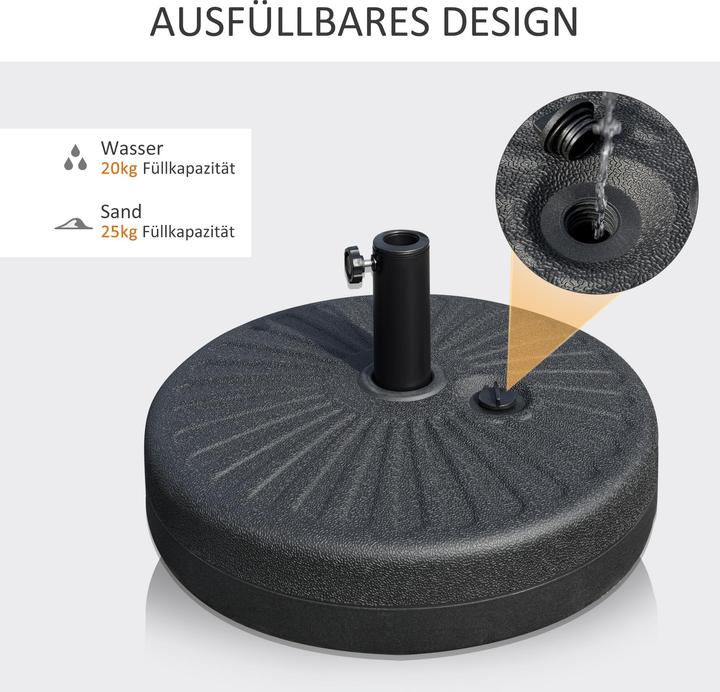 Produktbild Outsunny Schirmständer befüllbar mit Wasser oder Sand