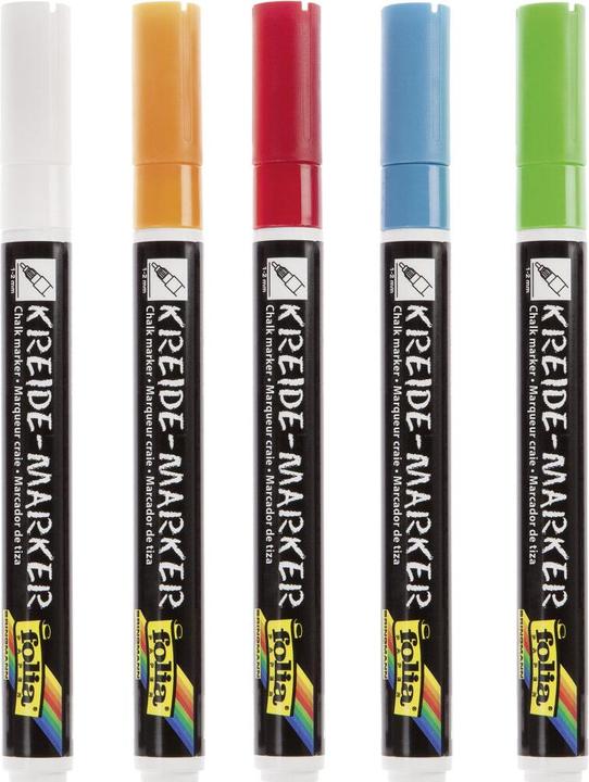 Produktbild Folia Kreide Marker (Schwarz, 2 mm, 5 x)