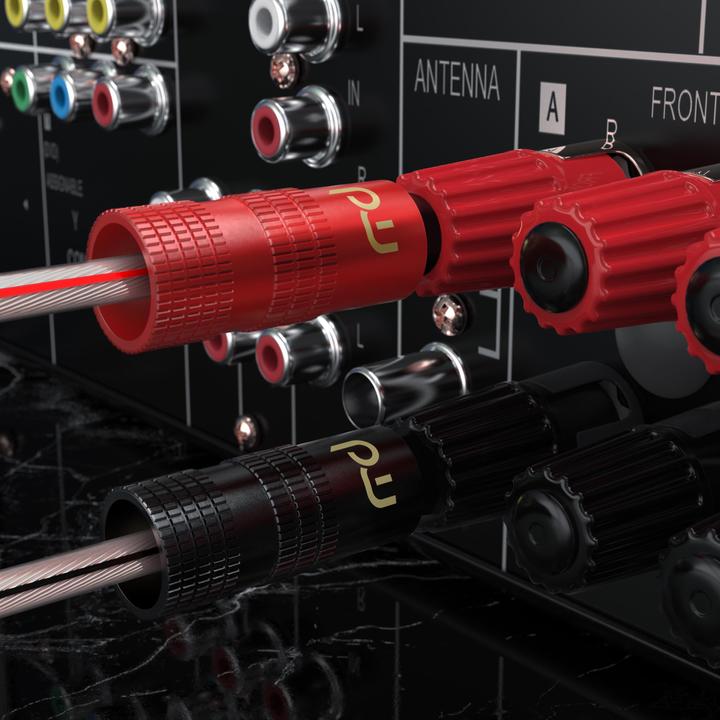 Actual product image Primewire Banana plugs for loudspeaker cables up to 6mm², loudspeaker plugs for amplifiers, HIFI receivers