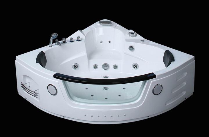 Produktbild PureHaven Whirlpool 172x172 cm Wasserfall Heizung Lichttherapie Soundsystem Reinigungsprogramm Bluet