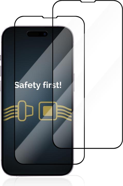Produktbild Savvies Full-Screen Displayschutz Panzerglas Schutzglas (2 Stück, Apple iPhone 14 Pro)