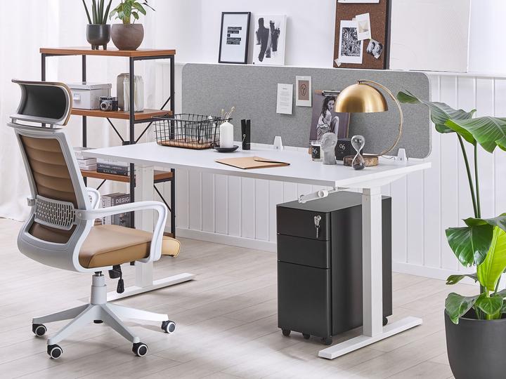 Image du produit Beliani Cloison de bureau gris clair 180 x 40 cm WALLY
