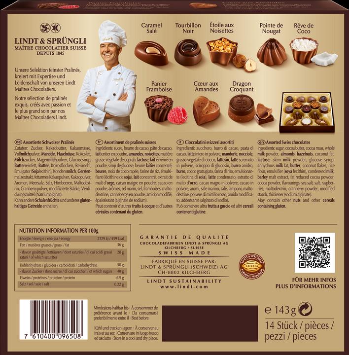 Image du produit Lindt Connaisseurs Pralinés Assortiert (143 g)