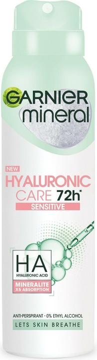 Produktbild Garnier Hyaluronic Sensitive Care Deodorant for Women 72h Protection Spray 150ml (Spray, 150 ml)