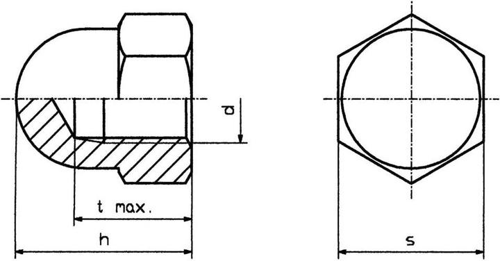 Image du produit Toolcraft Écrous hexagonaux à chapeau M4 DIN 15 (M4)