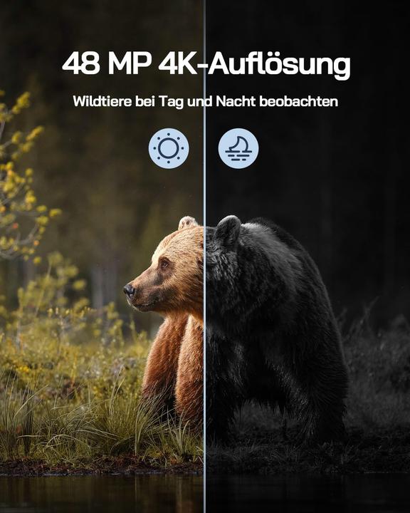 Produktbild Wolfang 4K Solar Wildkamera WT02 mit Bewegungssensor, Nachtsicht