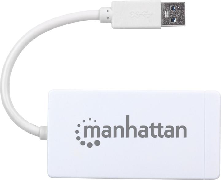 Immagine prodotto Manhattan 3-Port USB 3.0 Hub mit Gigabit Ethernet Adapter (USB-A, 4 Porti)