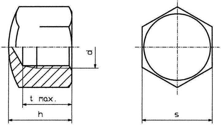 Image du produit Toolcraft Écrous hexagonaux borgnes M4 Acier (M4)