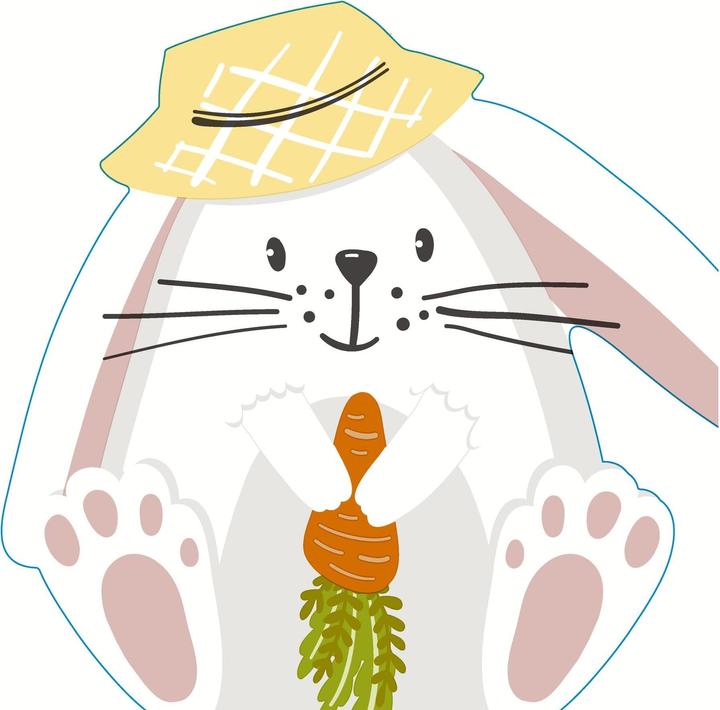 Produktbild Paper + Design Osterserviette Hase mit Hut gestanzt (12 x, 33 cm x 33 cm)
