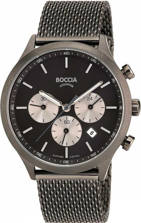 Boccia 3750-06 Herrenuhr Chronograph Titanium 41mm 5ATM (Chronograph, 41 mm)