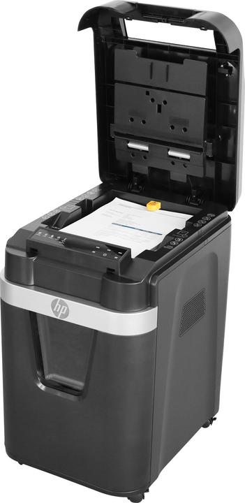 Produktbild HP Pro Shredder Auto 200MC Aktenvernichter mit Partikelschnitt P-5, 2 x 12 mm, bis 200 Blatt, schwar (Microschnitt)