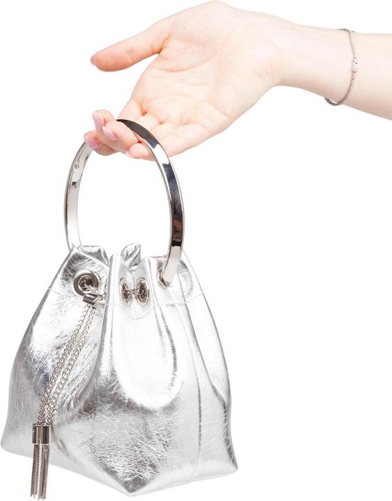 Immagine prodotto Jimmy Choo bon bon tzz in metallic leather color silver