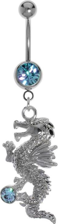 Image du produit Bijouteria Piercing nombril (Laiton rhodié, Cristallin, Acier chirurgical 316L)