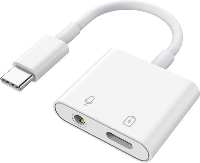 Deltalabs USB C Adapter 3.5mm Audio + Lade Splitter 60W Power Delivery (3.5mm Buchse, USB Typ C)
