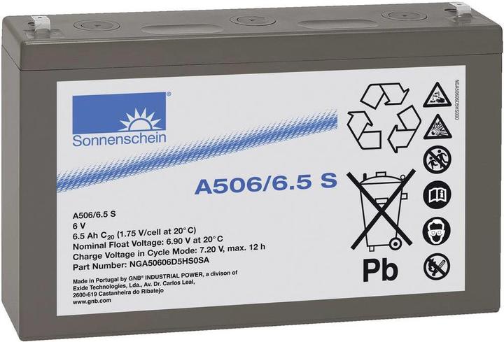 Produktbild Sonnenschein Bleiakku 6 V 6.5 Ah GNB A506/6 (6 V, 6.50 Ah)