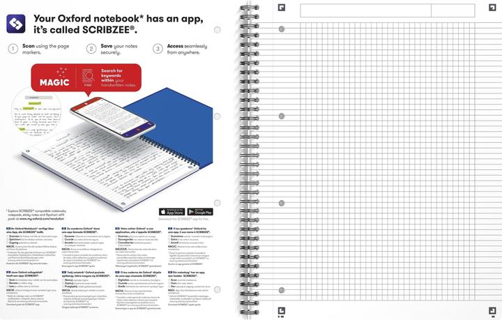 Actual product image Oxford Writing Pad A4, Squared, Multi-coloured (A4, Checked)