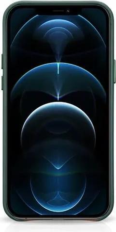 Produktbild iCarer iPhone 12/12 Pro - Echtleder Back Cover Etui, grün (RIX1206) (Apple iPhone 12, Apple iPhone 12 Pro)