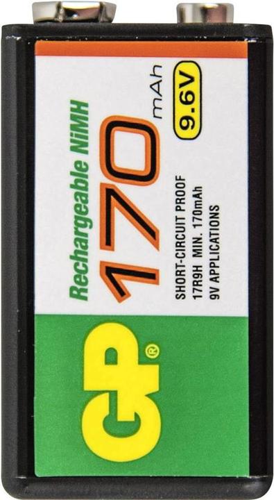 Produktbild GP Batteries 9 V Block-Akku NiMH 6LR61 170 (1 Stk., 9V Block, 170 mAh)
