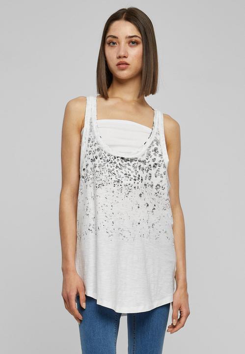 Actual product image Urban Classics Ladies Long Leo Print Loose Tank (XS)