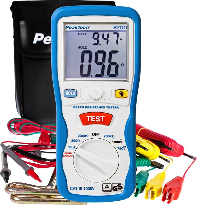 Image du produit Peaktech P 2700 Appareil de mesure de la résistance de la terre (Mallette d'instruments de mesure)