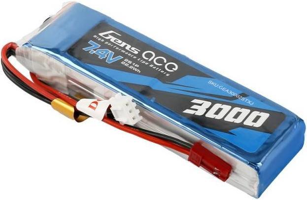 Image du produit Gens Ace Batterie LiPo 3000mAh 7.4V 1C 2S1P (7.40 V, 3000 mAh)