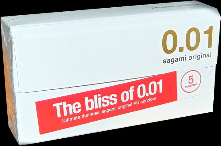 Produktbild Sagami Original 0.01» latexfrei, 5 extrem gefühlsechte und ultradünne Kondome für Latex-Allergiker (5 Stk.)
