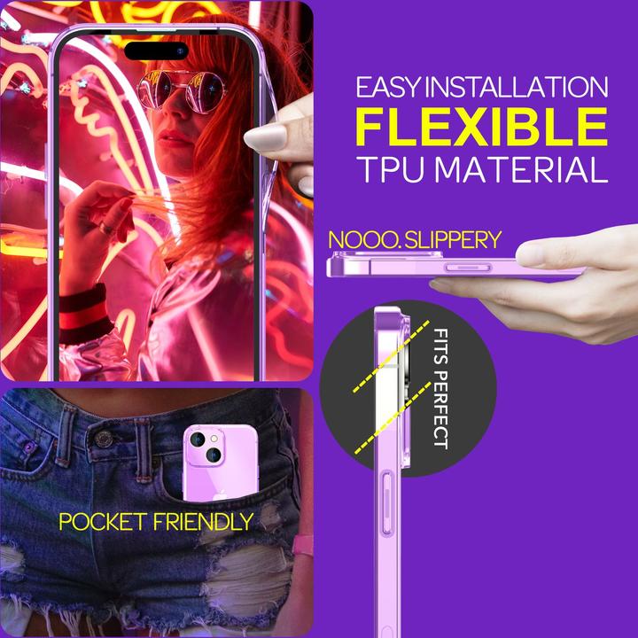 Immagine prodotto Nalia Copertura in silicone trasparente al neon (Apple iPhone 15 Plus)