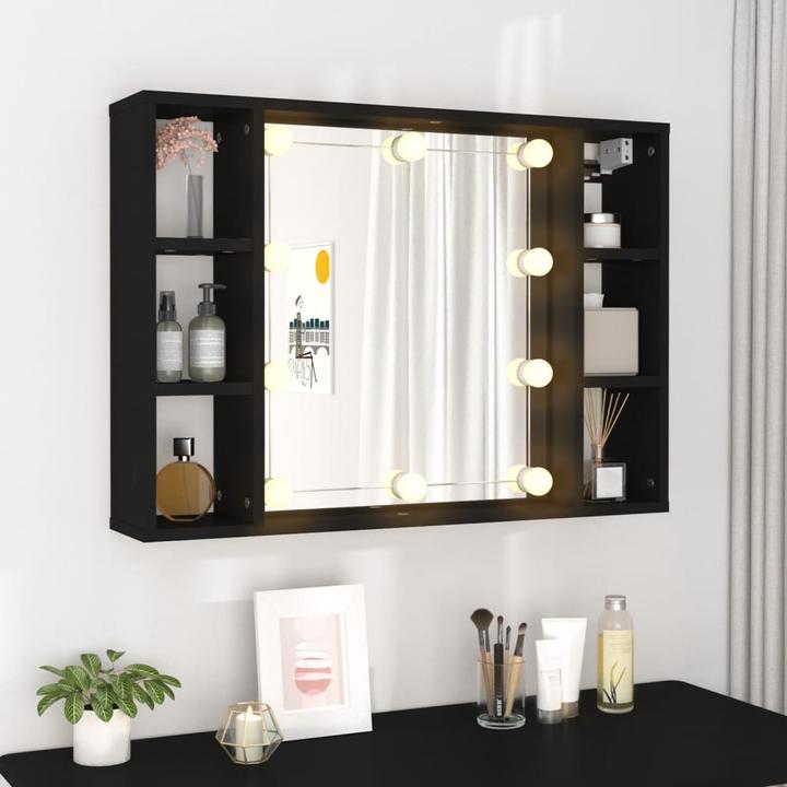 Immagine prodotto VidaXL Spiegelschrank mit LED Schwarz 76x15x55 cm,Farbe (76 x 15 x 55 cm)