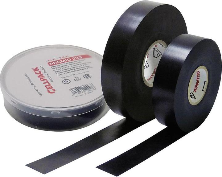 Produktbild CellPack Isolierband Premio 233 Schwarz (19 mm)