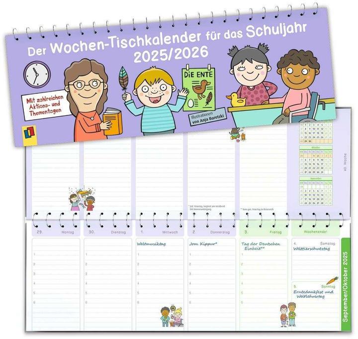 Image du produit Le calendrier hebdomadaire de table pour l'année scolaire 2025/2026 (Allemand)