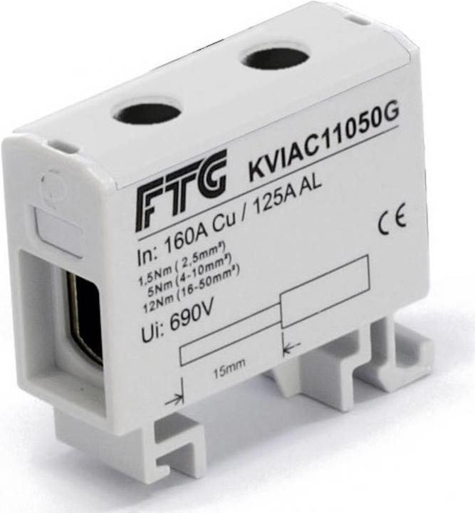 Image du produit FTG Friedrich Göhringer Bornier gris unipolaire 50 mm