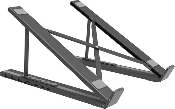 Actual product image Choetech 7in1 Laptop Stand Docking Station HUB-M48 (black) (USB-C, 7 Ports)