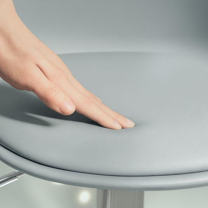 Produktbild Swisshandel24 Barhocker 2er Set, Gepolstert Barstuhl mit Stahlgestell, Lehne für Küche Grau