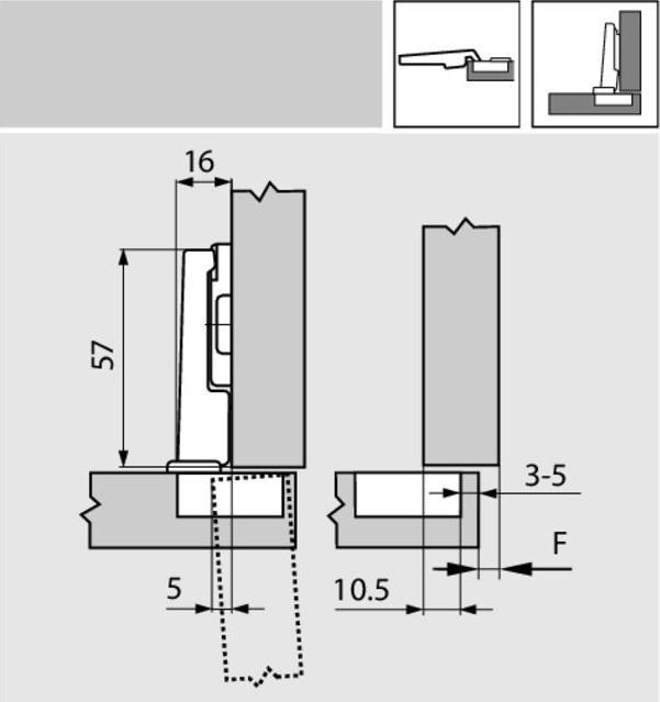 Produktbild Blum Kühlschrank Topfband MODUL, Eckband