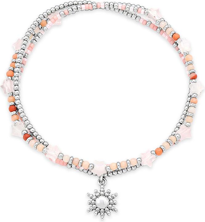 Leyda Armband Edelstein mit Edelstahl fein (50 cm, Stein, Edelstahl, Miyuki Perlen)