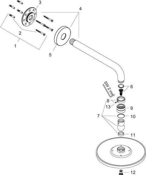 Image du produit hansgrohe Set de douche de tête Raindance Air 27468000 18 cm avec bras de douche 38,9 cm chromé (18 l/min)