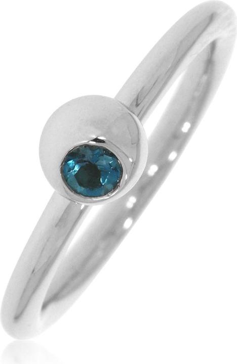 Xen Ring mit 3 mm Blautopas ca. 0,12 ct. rhodiniert
