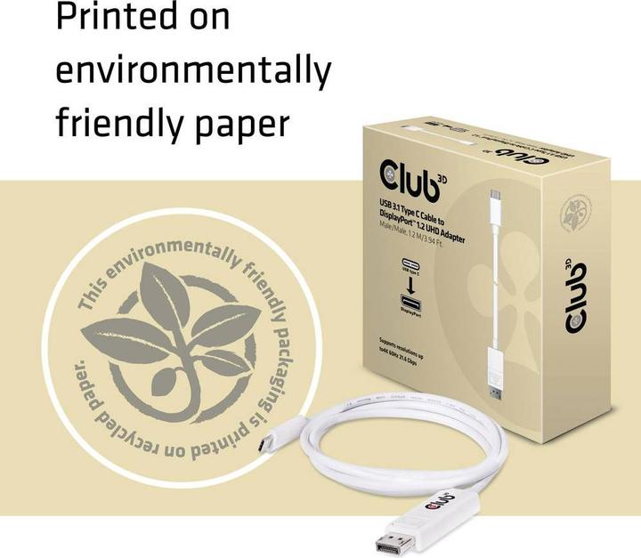 Actual product image Club 3D USB Typ C — DisplayPort (USB-C, 120 cm)