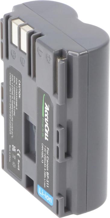 Image du produit AccuCell Batterie Canon BP-511, BP-511A, BP-508, BP-512, BP-514 (Batterie de l'appareil photo)