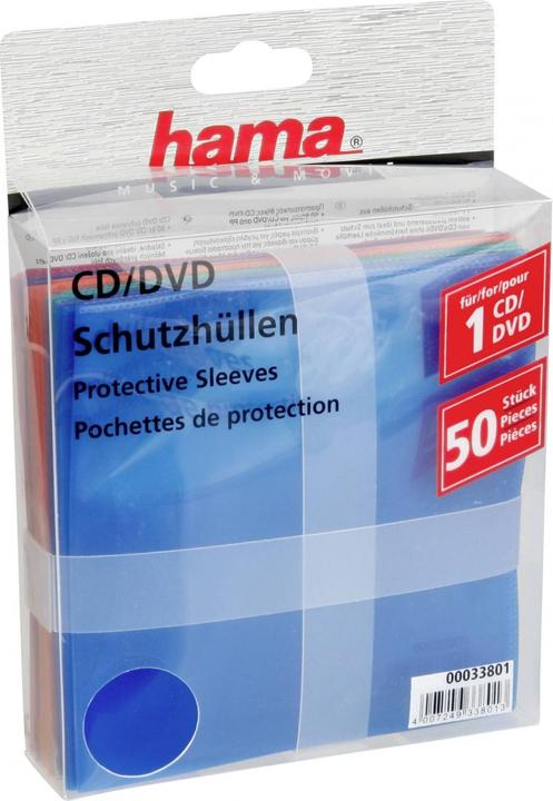 Produktbild Hama 1x50 CD-ROM/DVD-ROM Schutzhüllen farbig