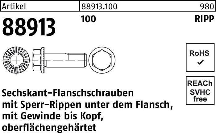 Produktbild Sechskantflanschschraube R 88913 Sperr-Ripp VG M 5 x 12 100 (500 Schrauben pro Stück)