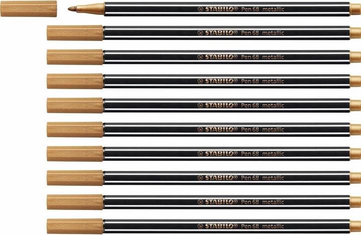 Produktbild STABILO Premium Metallic-Filzstift - Pen 68 metallic - 10er Pack - kupfer (Kupfer, 10 x)