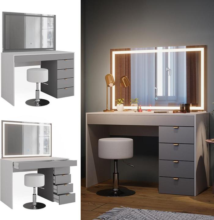 Actual product image Vicco Elise with stool and lighting (115 x 76 x 55 cm)