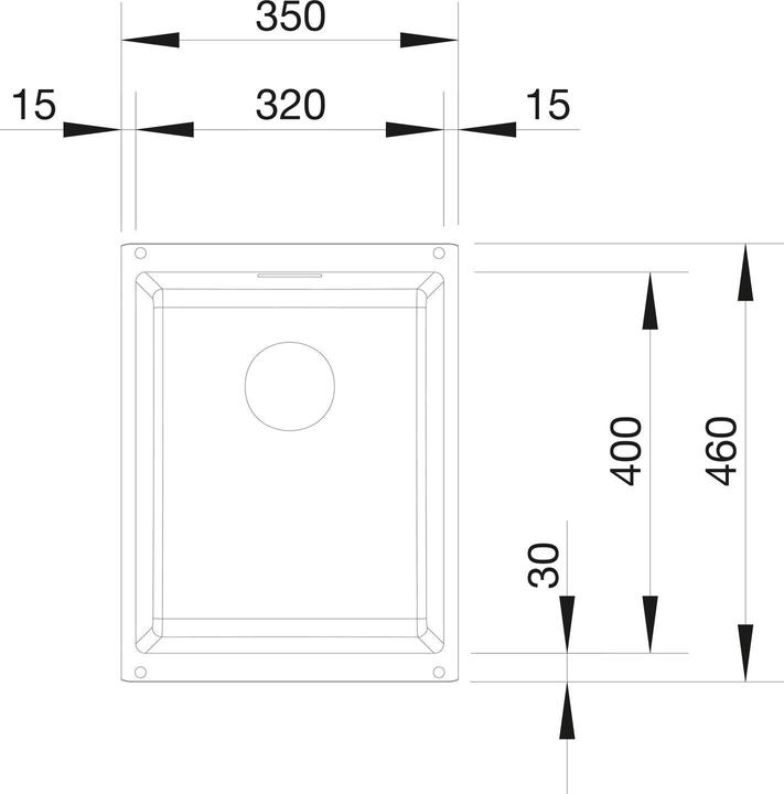 Actual product image Blanco Subline 320-U (Undermount sink, 35 cm, 46 cm)
