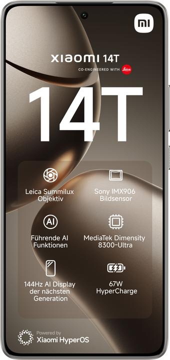 Actual product image Xiaomi 14T + Curved Gaming Monitor 30" Launch Bundle (256 GB, Titan Gray, 6.67", Dual SIM, 50 Mpx, 5G)